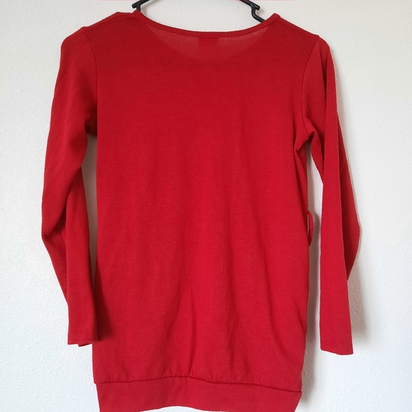 Girls Red Pocketed Tuck-in Shirt - Picture 6 of 7